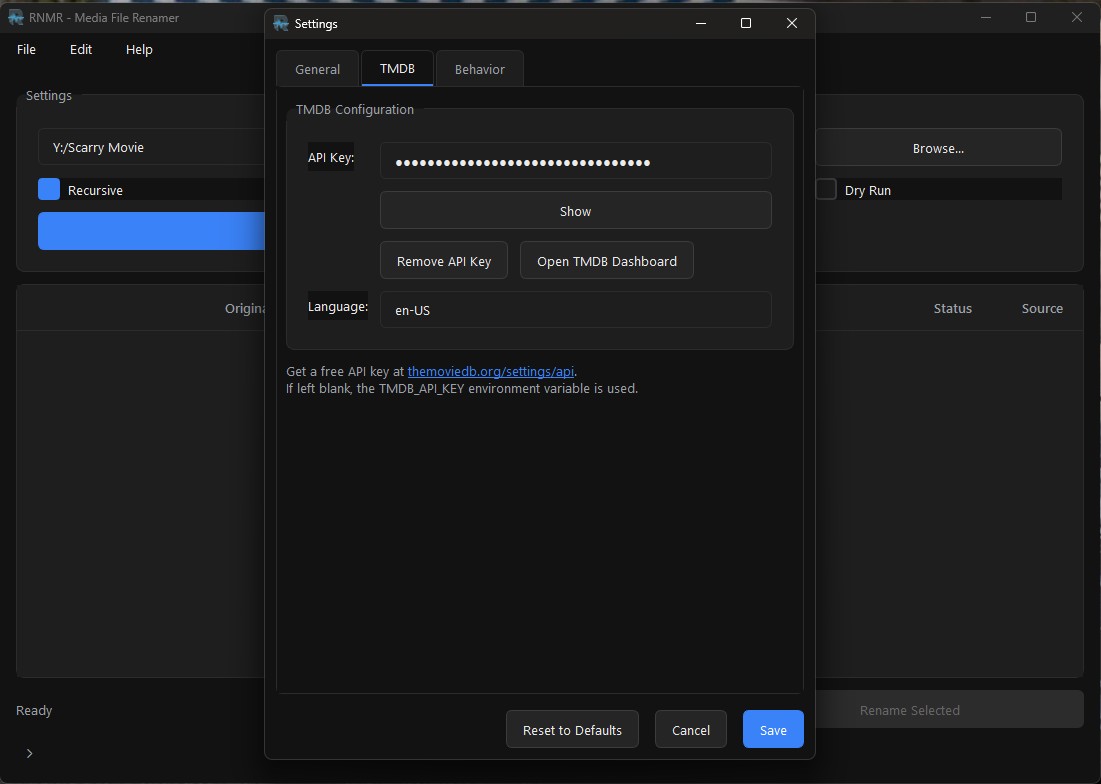 RNMR main window showing media file list