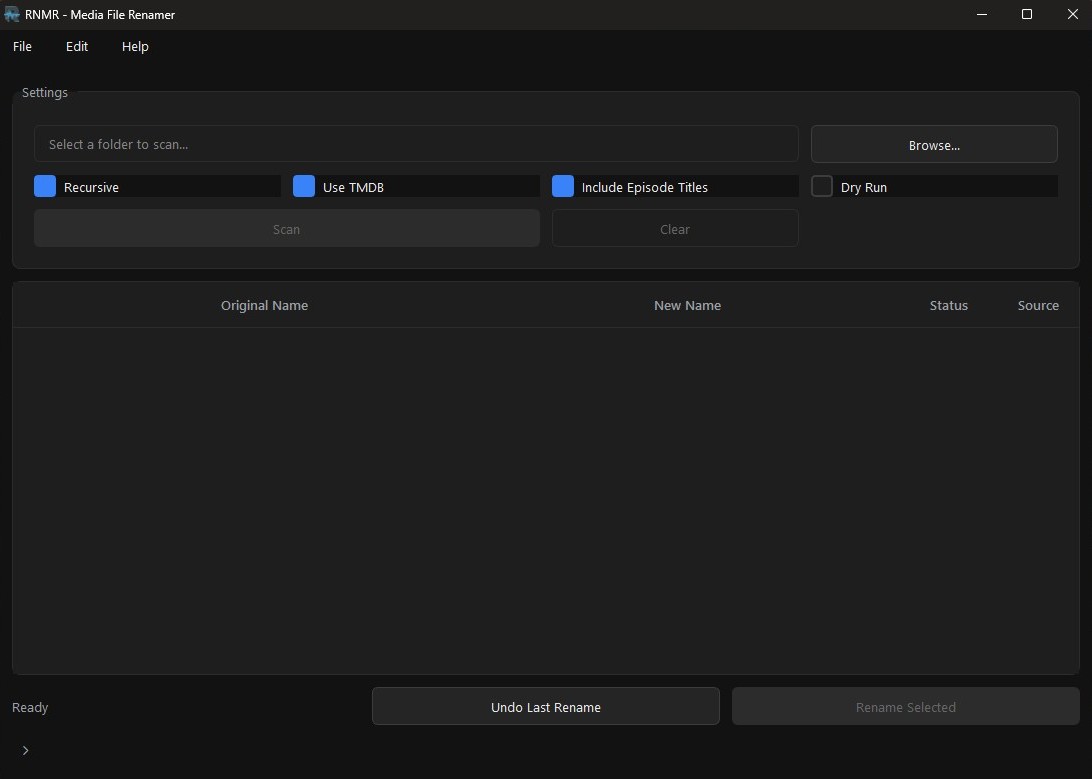 RNMR TMDB search and match confirmation dialog